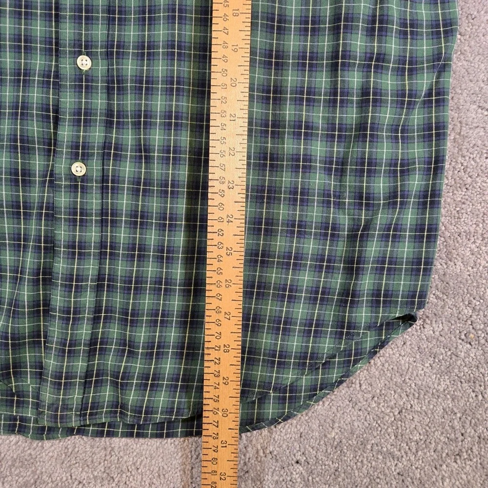 Polo Ralph Lauren Mens Large Blue‎ Green Plaid Long Sleeve Pony Logo